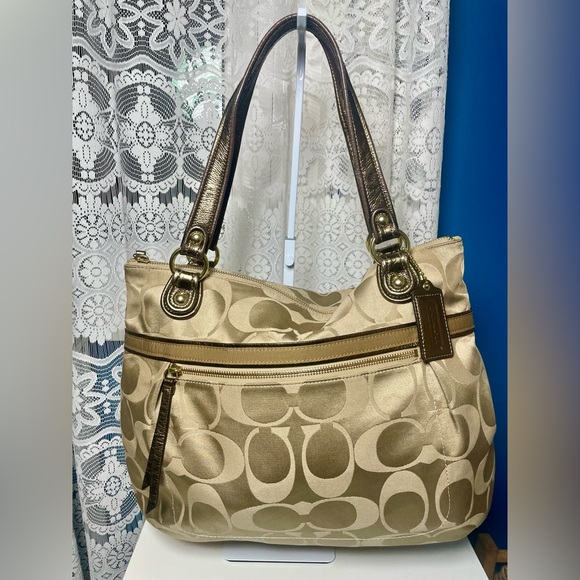 Coach Handbags - Coach Poppy Signature Sateen Glam Tote bag #18988